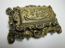 Load image into Gallery viewer, Antique 19c Bronze Hippocampus Mystical Beast Winged Cherub Tophat Ornate Decorative Arts Trinket Box