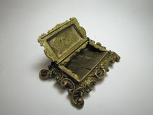 Load image into Gallery viewer, Antique 19c Bronze Hippocampus Mystical Beast Winged Cherub Tophat Ornate Decorative Arts Trinket Box
