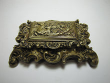 Load image into Gallery viewer, Antique 19c Bronze Hippocampus Mystical Beast Winged Cherub Tophat Ornate Decorative Arts Trinket Box