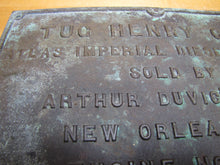 Load image into Gallery viewer, TUG HENRY GRAY ATLAS IMPERIAL DIESEL ENGINES SOLD BY ARTHUR DUVIC'S SONS NEW ORLEANS LA ENGINE NO 11005 1935 Old Bronze Builders Dealers Boat Plaque Sign Plate