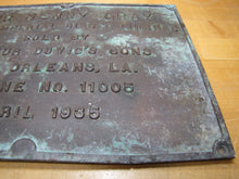 Load image into Gallery viewer, TUG HENRY GRAY ATLAS IMPERIAL DIESEL ENGINES SOLD BY ARTHUR DUVIC'S SONS NEW ORLEANS LA ENGINE NO 11005 1935 Old Bronze Builders Dealers Boat Plaque Sign Plate