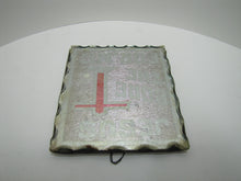 Load image into Gallery viewer, JESUS BORE THE CROSS FOR ME Old Folk Art Chip Glass Tin Back Religious Crucifix Sign Plaque Artwork