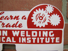 Load image into Gallery viewer, HAZLETON WELDING & TECHNICAL INSTITUTE License Plate Topper Gas Oil Auto Ad Sign
