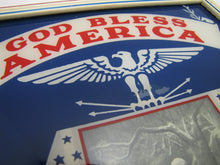 Load image into Gallery viewer, GOD BLESS AMERICA WE ARE PROUD TO BE AMERICANS MASON TEXAS NATIONAL BANK 1942 Sign Calendar