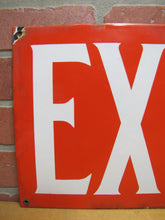 Load image into Gallery viewer, EXIT Old Porcelain Sign READY MADE CO NY Gas Station Repair Shop Industrial Subway RR Ad