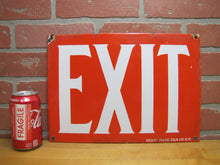 Load image into Gallery viewer, EXIT Old Porcelain Sign READY MADE CO NY Gas Station Repair Shop Industrial Subway RR Ad
