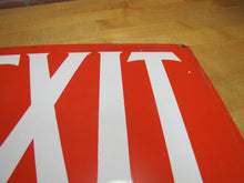 Load image into Gallery viewer, EXIT Old Porcelain Sign READY MADE CO NY Gas Station Repair Shop Industrial Subway RR Ad