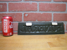 Load image into Gallery viewer, FUNERAL Original Old Sign Hearse Plate Topper Top Bend Over Hanger Embossed Ad
