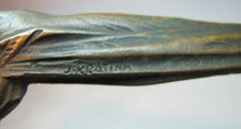 Load image into Gallery viewer, 1910 J KRATINA Nude Bronze Letter Opener Pager Turner FREEMASON Lodge 271 F.A.M.