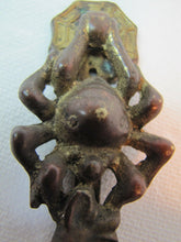 Load image into Gallery viewer, SPIDER CATCHING FLY WEB Antique Bronze Figural Interior Hardware Door Knocker