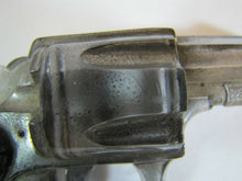 Load image into Gallery viewer, Antique Glass Gun Pistol Ornate Detailing Black Grips Silver Body Decorative Art