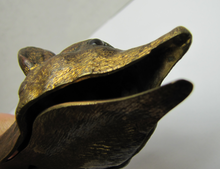Load image into Gallery viewer, FOX Antique Decorative Arts Paperclip Bronze Brass Glass Eyes Exquisite Detail