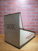 Load image into Gallery viewer, NATURAL BLOOM CIGARS Antique Cigar Store Display Case Tin Litho Sign PROPERTY OF HARRY BLUM NYC FELDHUHN DISPLAY CASE Co NYC