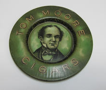 Load image into Gallery viewer, TOM MOORE CIGARS Antique Advertising Tray Tip Card Trinket Ashtray SAVAGE Co NY