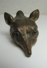 Load image into Gallery viewer, FOX Antique Decorative Arts Paperclip Bronze Brass Glass Eyes Exquisite Detail