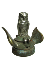 Load image into Gallery viewer, Art Deco Winged Hood Emblem Radiator Cap Flip Top Owl Topper Boyce Moto-Meter Chevrolet Auto Truck Hot Rod Rat Rod