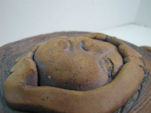 Folk Art Face Jug Canteen Decorative Arts Pottery Unusual Artwork