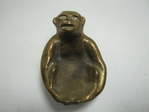 Monkey Gorilla Ape Tray Solid Bronze Brass Card Tip Ring Coin Trinket Art Statue