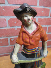 Load image into Gallery viewer, PIRATE GIRL Antique Cast Iron Doorstop Decorative Art Statue Sword Detailed
