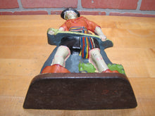 Load image into Gallery viewer, PIRATE GIRL Antique Cast Iron Doorstop Decorative Art Statue Sword Detailed
