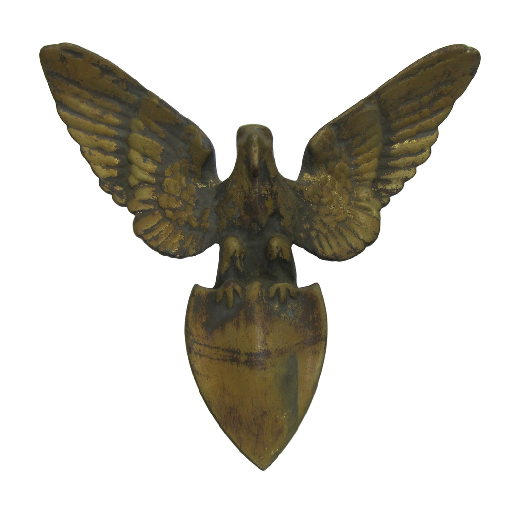 Spread Winged Eagle Shield Antique Brass Decorative Arts Hardware Element