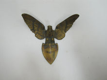 Load image into Gallery viewer, Spread Winged Eagle Shield Antique Brass Decorative Arts Hardware Element

