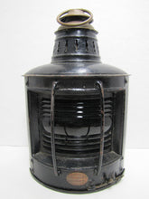 Load image into Gallery viewer, R W PROCTER 32 OLD SLIP NY Pat 1876 Ship Boat Lantern Lamp Blue Ribbed Glass
