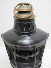 Load image into Gallery viewer, R W PROCTER 32 OLD SLIP NY Pat 1876 Ship Boat Lantern Lamp Blue Ribbed Glass
