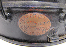 Load image into Gallery viewer, R W PROCTER 32 OLD SLIP NY Pat 1876 Ship Boat Lantern Lamp Blue Ribbed Glass
