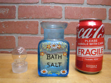 Load image into Gallery viewer, BATH SALT Manganese Blue Decorative Arts Bottle Jar Glows UV365 Uranium Glow
