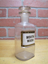 Load image into Gallery viewer, MOUTH WASH Antique Reverse Under Glass Label Apothecary Medicine Bottle pat 1889
