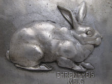 Load image into Gallery viewer, EHRENPREIS WELS German Rabbit Hare Bunny Metal Plaque Sign Award High Relief
