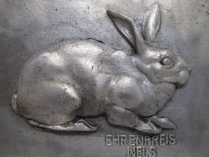 EHRENPREIS WELS German Rabbit Hare Bunny Metal Plaque Sign Award High Relief
