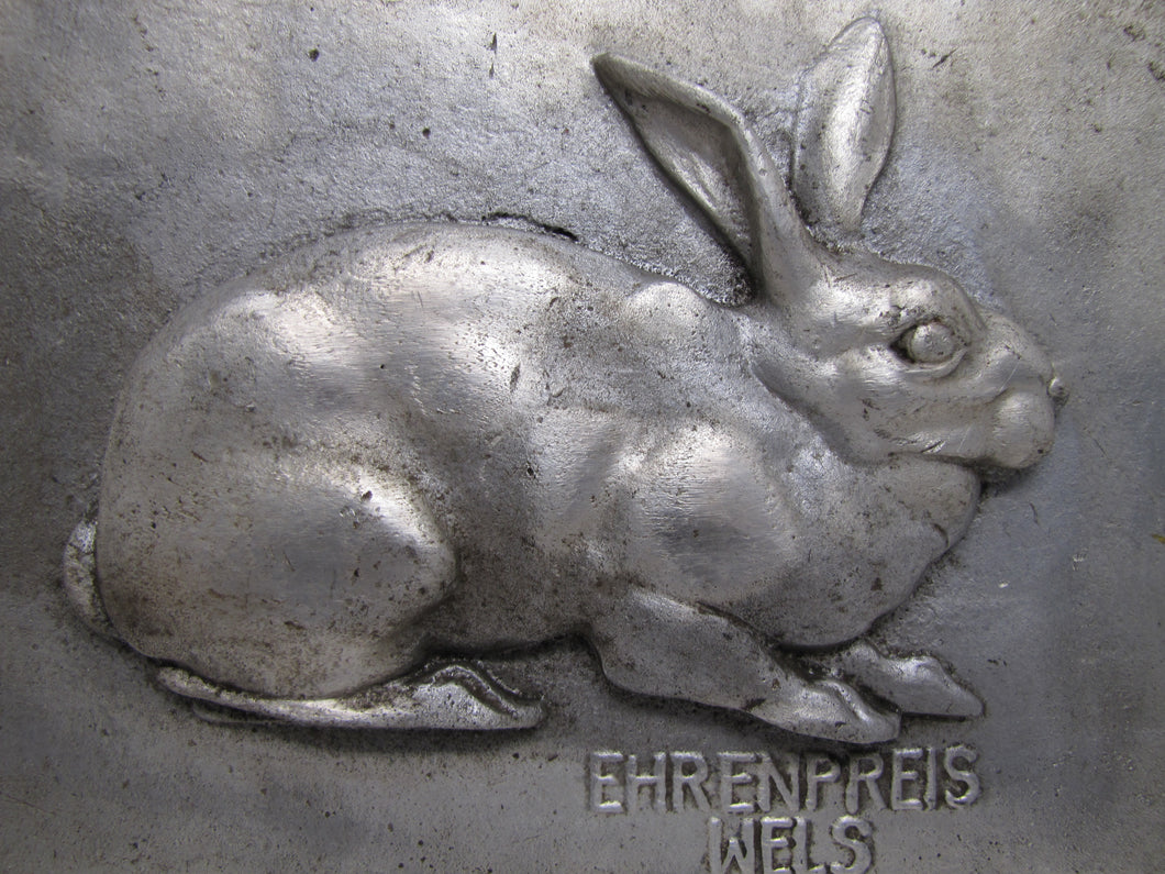 EHRENPREIS WELS German Rabbit Hare Bunny Metal Plaque Sign Award High Relief