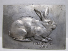 Load image into Gallery viewer, EHRENPREIS WELS German Rabbit Hare Bunny Metal Plaque Sign Award High Relief
