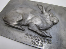 Load image into Gallery viewer, EHRENPREIS WELS German Rabbit Hare Bunny Metal Plaque Sign Award High Relief
