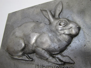 EHRENPREIS WELS German Rabbit Hare Bunny Metal Plaque Sign Award High Relief