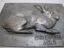 Load image into Gallery viewer, EHRENPREIS WELS German Rabbit Hare Bunny Metal Plaque Sign Award High Relief
