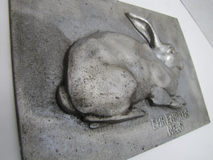 EHRENPREIS WELS German Rabbit Hare Bunny Metal Plaque Sign Award High Relief