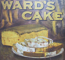 Load image into Gallery viewer, 1920s WARD'S CAKE Sign Store Display Cake Box Tin Metal Panel Advertising
