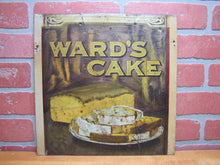 Load image into Gallery viewer, 1920s WARD'S CAKE Sign Store Display Cake Box Tin Metal Panel Advertising
