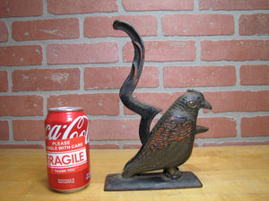 PARROT Antique Cast Iron Decorative Arts Figural Bird Nut Cracker Display Art