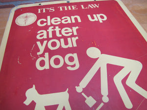 CITY OF NEW YORK DEPARTMENT OF SANITATION CLEAN UP DOG Vintage Retired Sign NYC