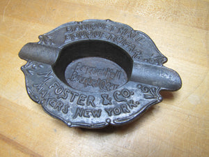 BANQUET HALL BOUQUET CIGAR Antique Advertising Ashtray M FOSTER & Co NEW YORK