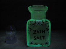 Load image into Gallery viewer, BATH SALT Manganese Blue Decorative Arts Bottle Jar Glows UV365 Uranium Glow
