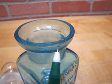 Load image into Gallery viewer, BATH SALT Manganese Blue Decorative Arts Bottle Jar Glows UV365 Uranium Glow
