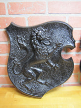 Load image into Gallery viewer, Griffin &amp; Lion Old Cast Iron Decorative Arts Plaques Signs Art High Relief
