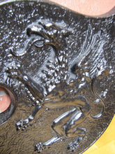 Load image into Gallery viewer, Griffin &amp; Lion Old Cast Iron Decorative Arts Plaques Signs Art High Relief
