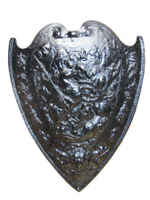 Load image into Gallery viewer, Warriors Fighting Shield Beast Old Cast Iron Decorative Arts Plaque High Relief
