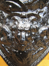 Load image into Gallery viewer, Warriors Fighting Shield Beast Old Cast Iron Decorative Arts Plaque High Relief
